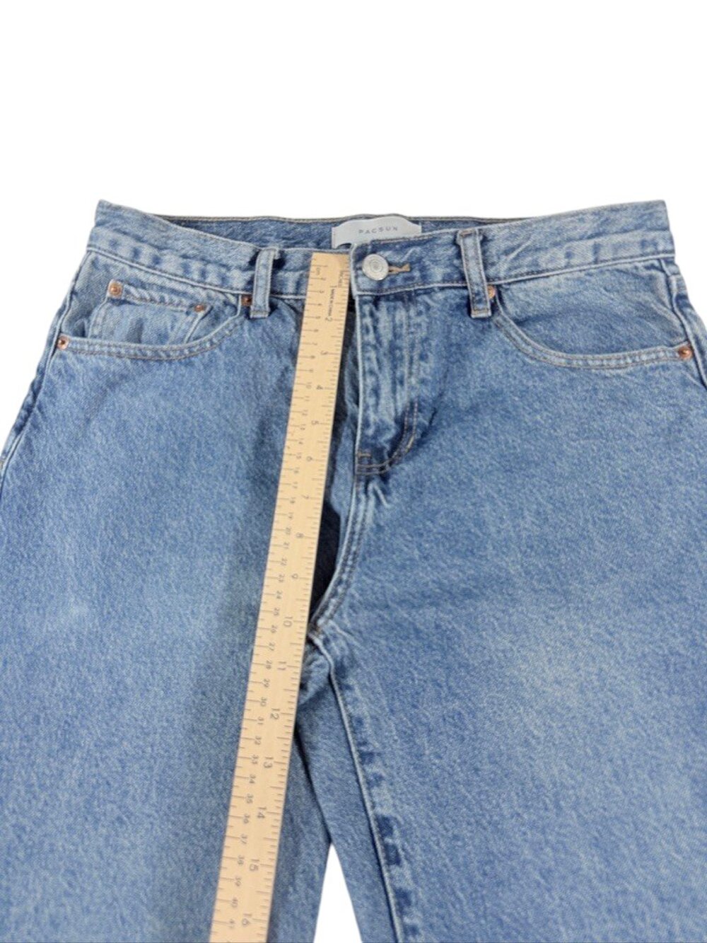 Women's PacSun Baggy Wide Leg Jeans Size 30 Mid Rise Light Wash - Picture 8 of 14